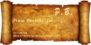Puns Borbála névjegykártya